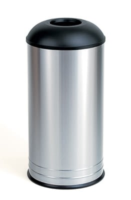 Bullet Stainless Steel Garbage Bin with Black Bottom and top