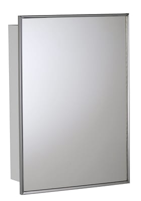 Front View of Rectangle Restroom Mirror