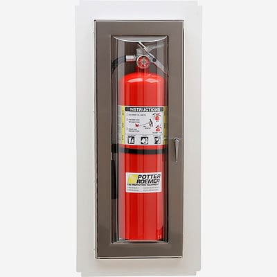 Silver Cabinet with Fire Extinguisher