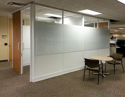 Image of solid architectural walls with whiteboards on the outside